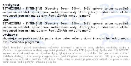 ESTHEDERM Intensive Glauscine serum 200ml