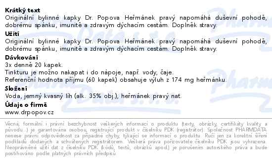 Dr.Popov Kapky bylinn Hemnek prav 50ml
