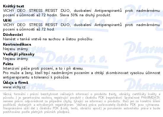 VICHY DEO roll-on DUO StressResist 2x50ml