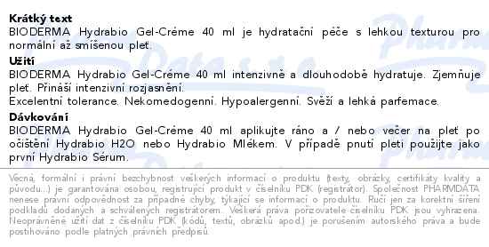 Bioderma Hydrabio Gel-krm 40ml