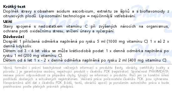 LIPO C ASKOR tekut lipozomln vitamin C 136ml