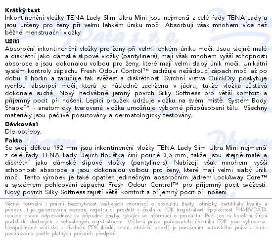 TENA Lady Slim Ultra Mini ink.vloky 14ks 757051