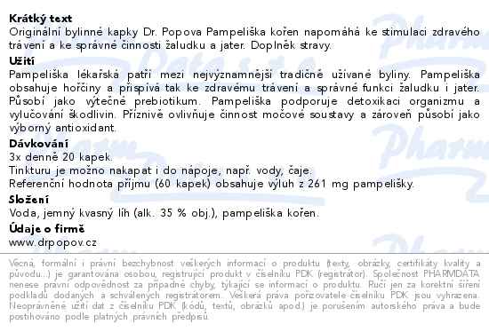 Dr.Popov Kapky bylinn Pampelika koen 50ml