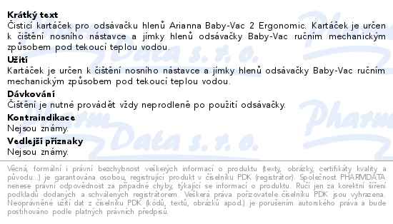 Arianna Baby-Vac 2 Ergonomic istic kartek ods.