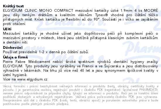 ELGYDIUM CLINIC Mono Compact meziz.kart.1.9mm 4ks