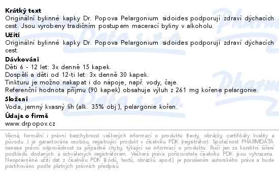 Dr.Popov Kapky bylinn Pelargonium sidoides 50ml
