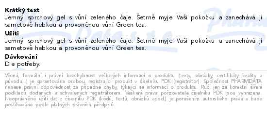 Tomas Arsov Sprchov gel Green tea 200ml