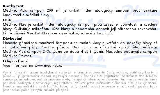 Mediket Plus ampon 200 ml