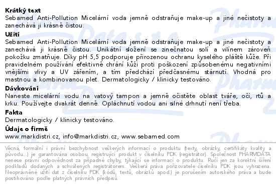SEBAMED Anti-Pollution Micelr.voda M/K ple 200ml