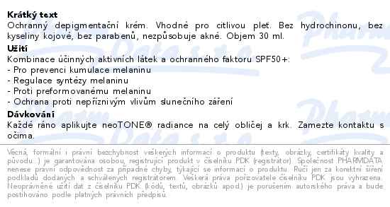 ISISPHARMA Neotone Radiance krm SPF50 30ml