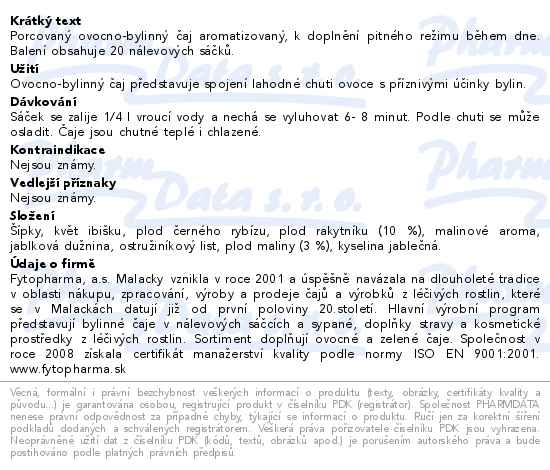 Fytopharma ovocno-bylinn aj malina + rakytnik 20
