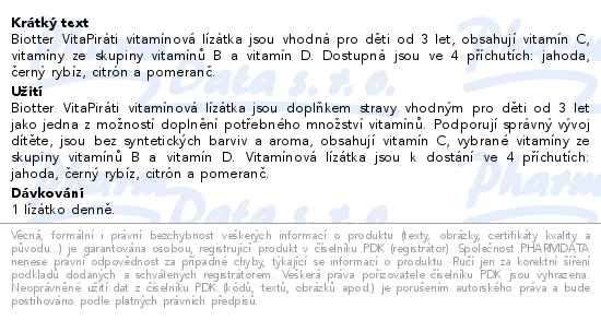 Biotter VitaPirti vitamnov lztka 24ks
