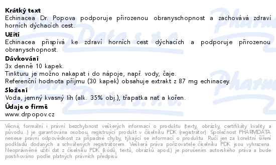 Dr.Popov Kapky bylinn Echinacea 50ml
